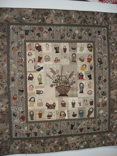Yoko Saito basket quilt. Exhibit to honor the anniversary Yoko Saito basket quilt. Exhibit to honor the anniversary